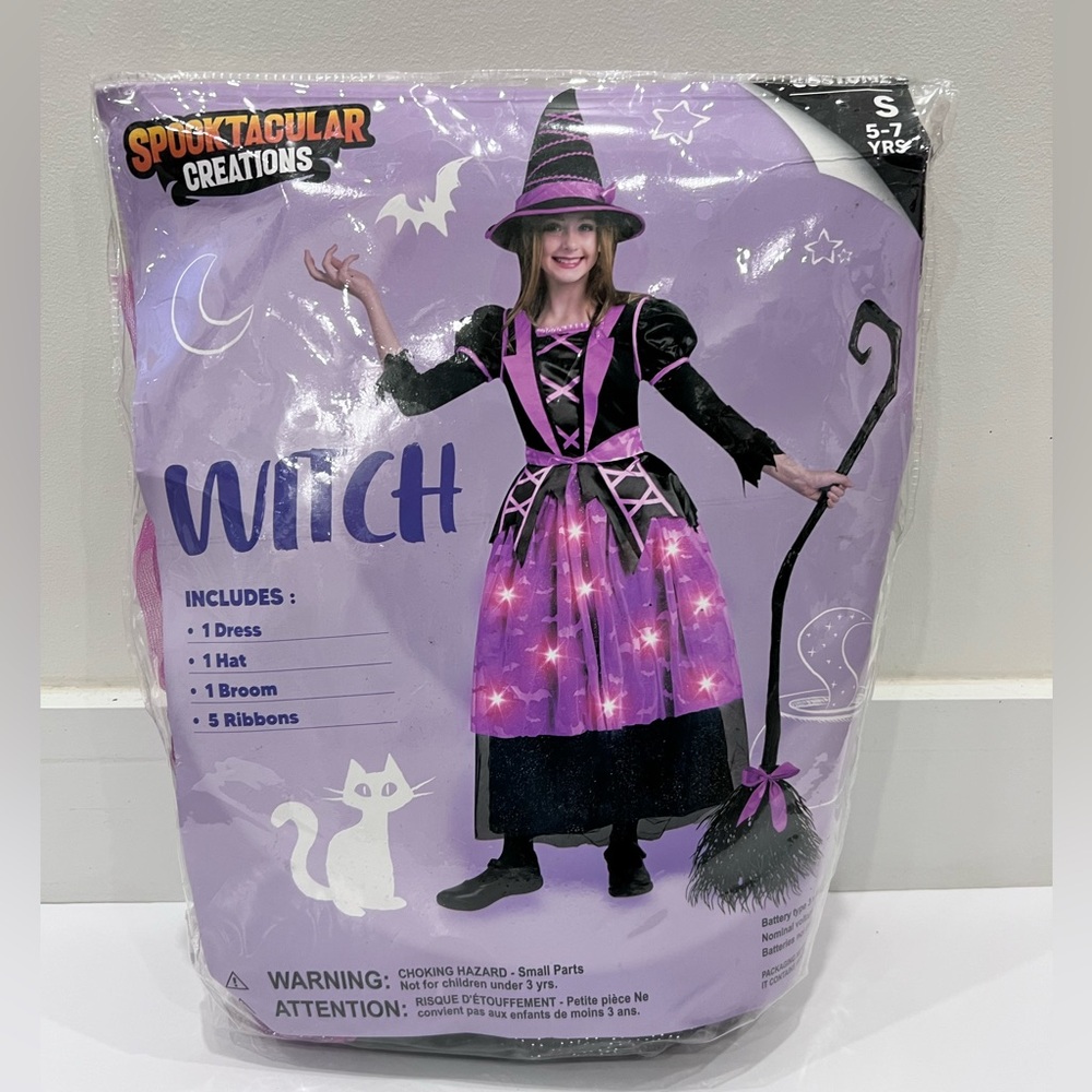 Spooktacular Creations Kids Witch Costume - Black and Purple